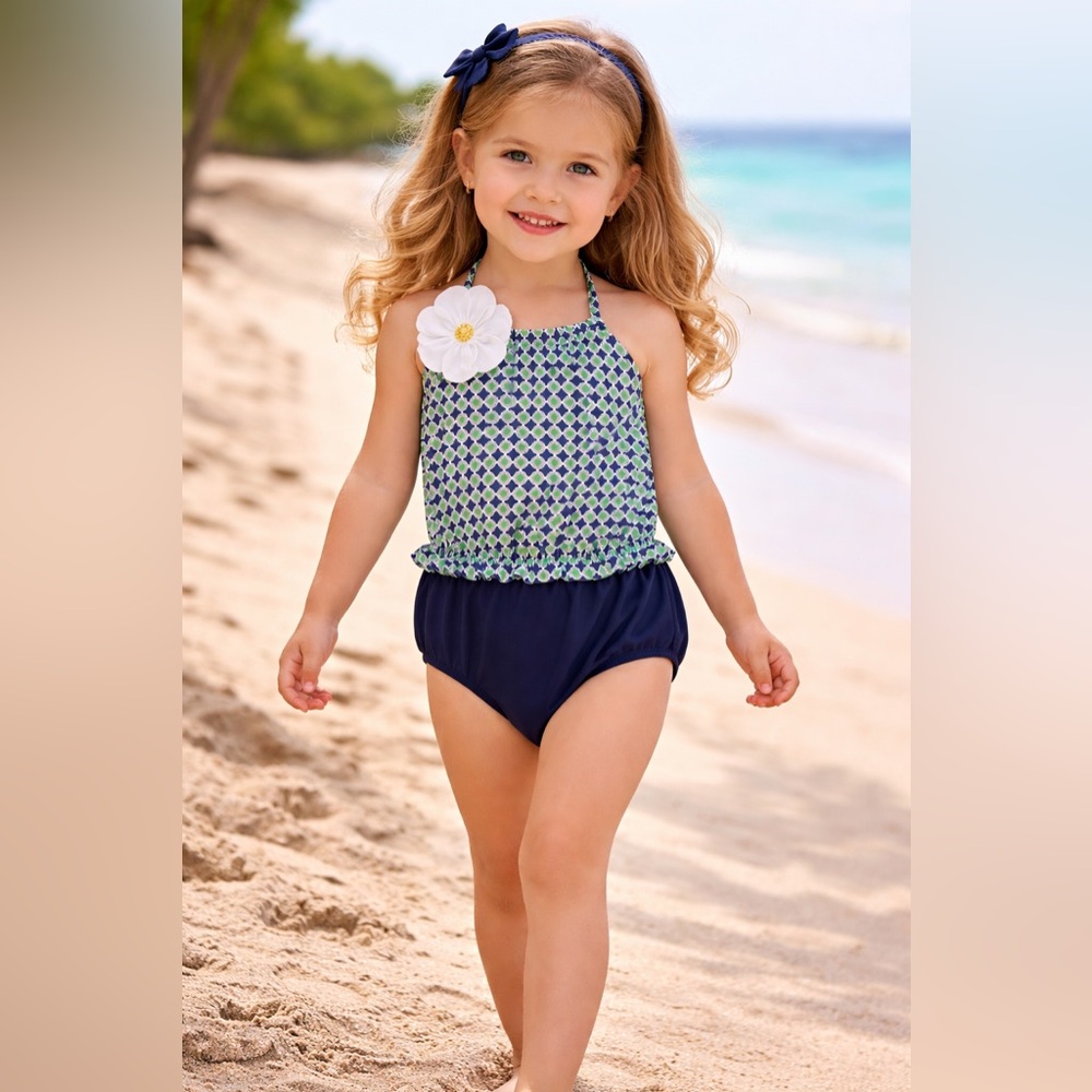 Janie and Jack Girls City By The Sea Swimsuit